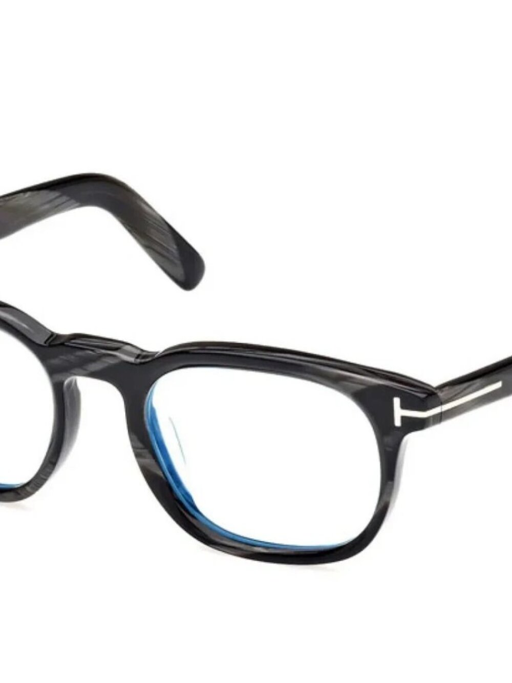 TOM FORD TF5930-D-B 063 BLACK HORN BLUE BLOCK LENS AUTHENTIC EYEGLASSES FRAME